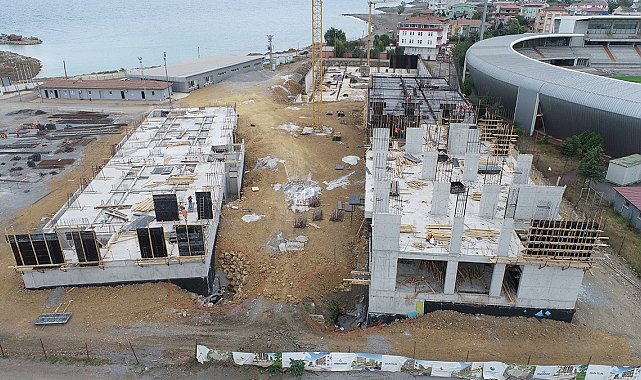 Akçaabat'ta Spor Lisesi inşaatı hızla yükseliyor