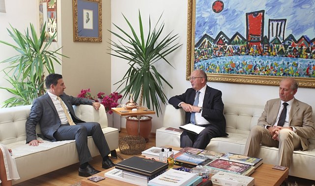 Başkan Aras'a Belçika heyetini ağırladı