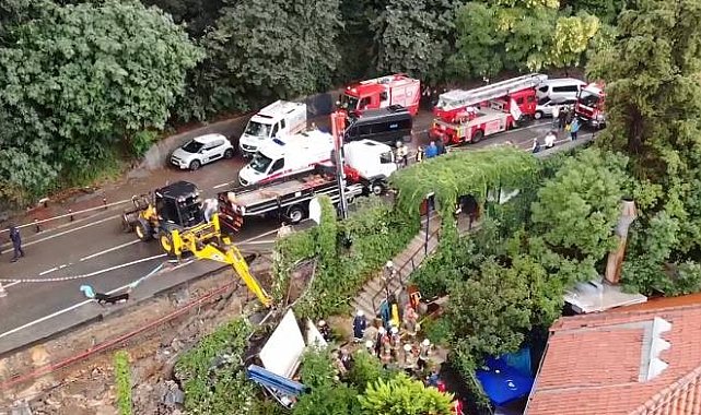 Beykoz'da istinat duvarı çöktü: 1 kişi göçük altında kaldı