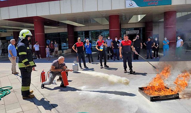 Büyükşehirden hastane personeline yangın eğitimi