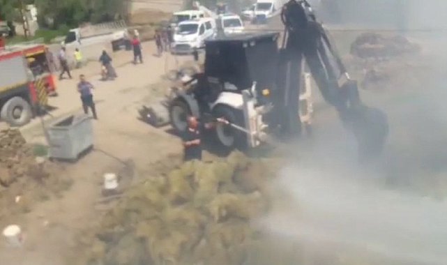 Iğdır'da çıkan yangında ot balyaları kullanılamaz hale geldi