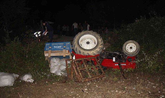 Kocaeli'de feci kaza, evlerine 50 metre kala traktör devrildi: 1 ölü, 3 yaralı