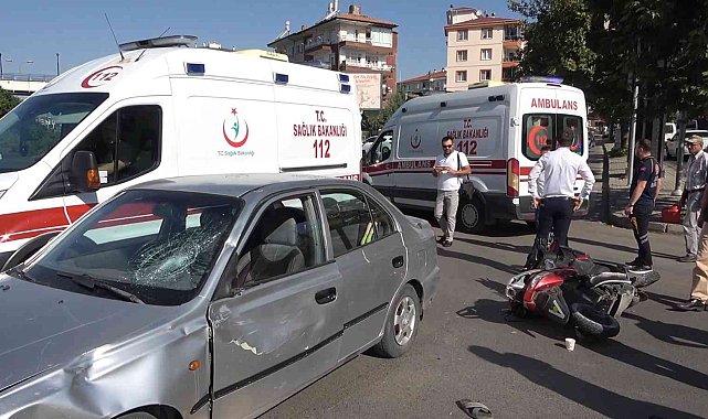Otomobil ile motosiklet çarpıştı: 2 yaralı