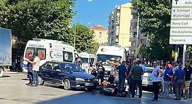 Otomobil motosiklete çarptı: 1 yaralı