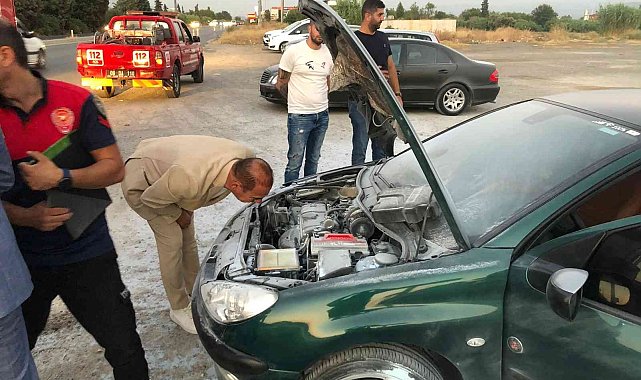 Seyir halindeki otomobilde yangın çıktı