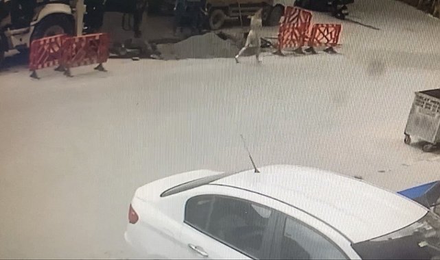 Şişli'de doğalgaz borusunun patladığı korku dolu anlar kamerada