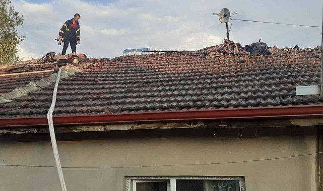 Söğüt'te iki evin çatısı yandı