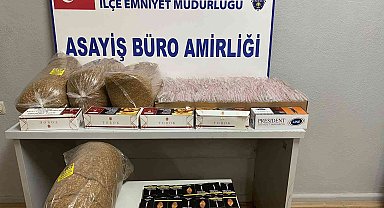 Tavşanlı'da kaçak tütün ve makaron operasyonu