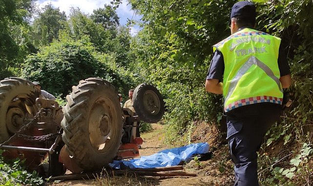 Tuğla yükü traktör devrildi: 1 ölü