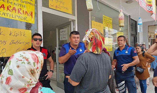 Ucuz halı izdihamı yaşandı, ruhsatsız mağaza kapandı