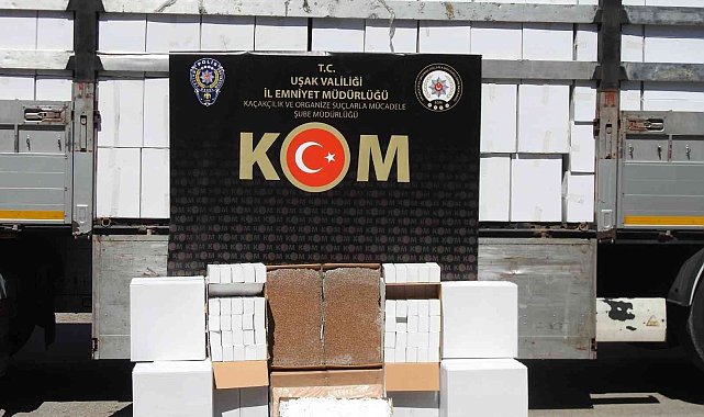 Uşak'ta 1 milyonu dolu 13 milyona kaçak makaron ele geçirildi