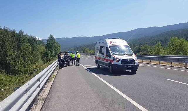 Yan yatıp bariyere çarpan ATV'nin sürücüsü ağır yaralandı