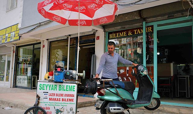 'Çark' kelimesinden yola çıktı, yıllardır kentte seyyar bileycilik yapıyor