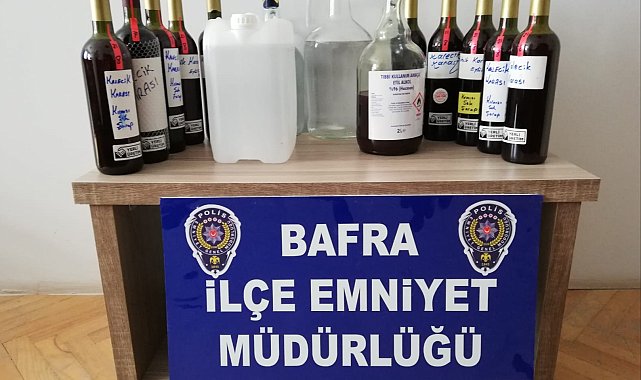 Bafra'da kaçak alkol ele geçirildi