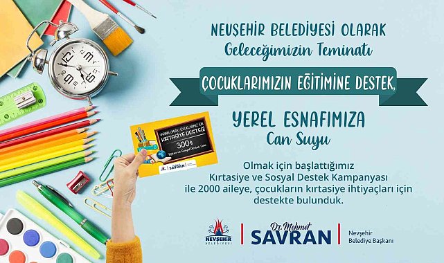 Başkan Savran'dan öğrencilere kırtasiye desteği