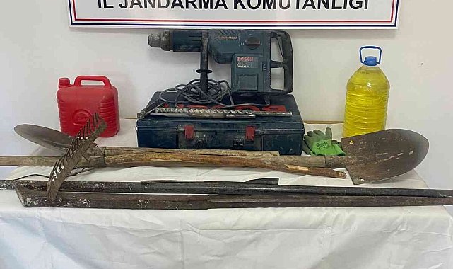 Define avcıları kazı alanında çay demlerken yakalandı