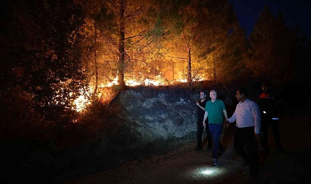 Denizli Büyükşehir yangını söndürmek için seferber oldu