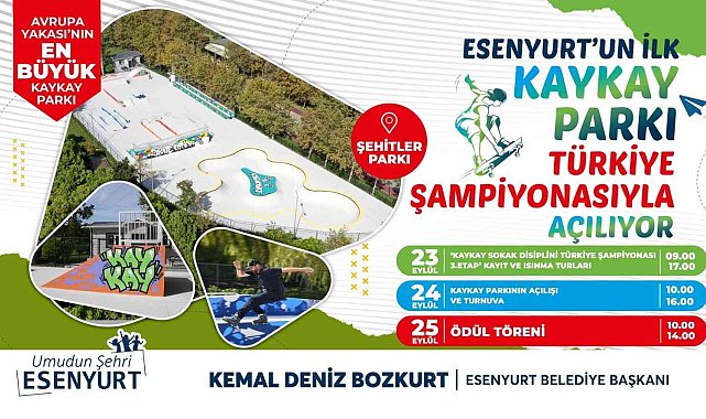 Esenyurt'ta Kaykay Parkı 24 Eylül'de açılıyor