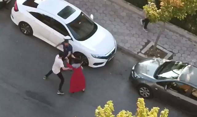 Esenyurt'ta sokak ortasında kadına şiddet anları kamerada