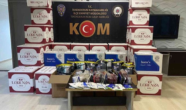 İskenderun'da 440 bin adet makaron ele geçirildi
