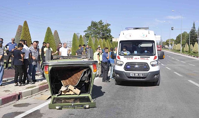 Takla atan otomobilin sürücüsü ölümden döndü