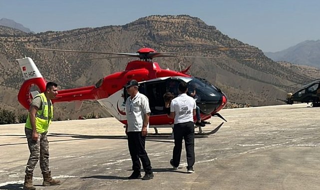 Yaralı vatandaşın imdadına ambulans helikopter yetişti