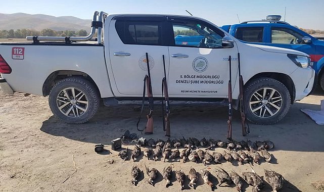 42 su kuşunu vuran 5 kaçak avcı yakalandı