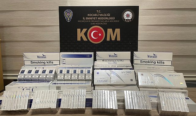İzmit'te bin 30 bandrolsüz sigara ele geçirildi