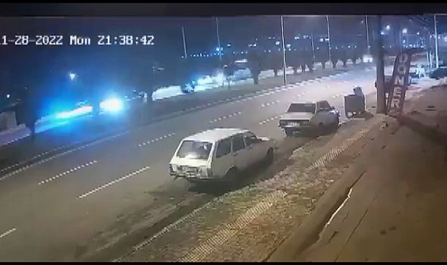 Otomobilin yayaya çarptığı kaza güvenlik kamerasında