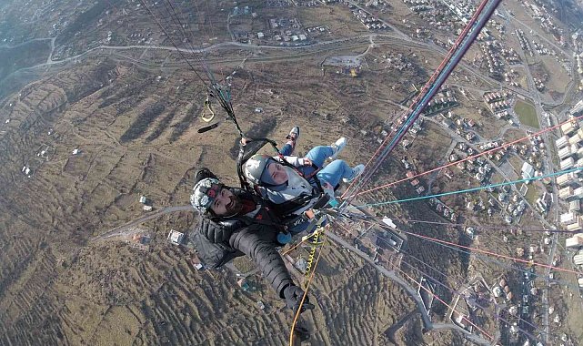 Engelli vatandaşlar Kayseri'yi havadan izledi