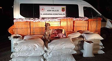 Ağrı'da bir minibüste gümrük kaçağı malzemeler ele geçirildi