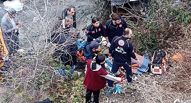 Artvin'de dereye düşen otomobildeki 3 kişiyi ekipler kurtardı