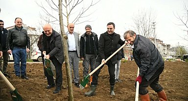 Başiskele'de fidanlar toprakla buluştu
