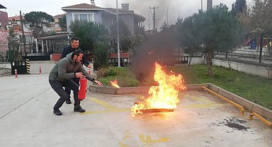 Biga İtfaiyesi'nden Yangın Eğitimi ve Tatbikatı