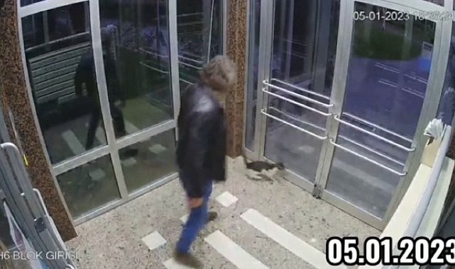 Binaya kapattığı kediyi tekmeleyerek dövdü