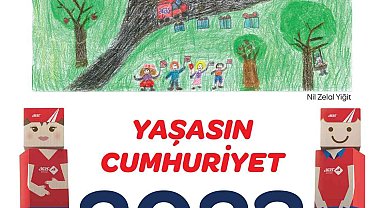Çocuklar 100'üncü yıl coşkusunu resimleriyle Aras Kargo 2023 takvimine taşıdı