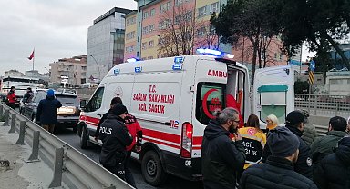 D-100'de zincirleme kazada bir araçta yangın çıktı, sürücü yaralandı