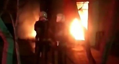 Denizli'de işyeri alev alev yandı