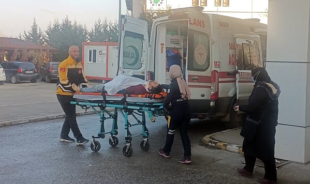 Devrilen traktörün sürücüsü yaralandı
