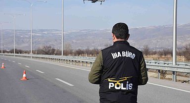 Erzincan'da drone destekli trafik denetimi
