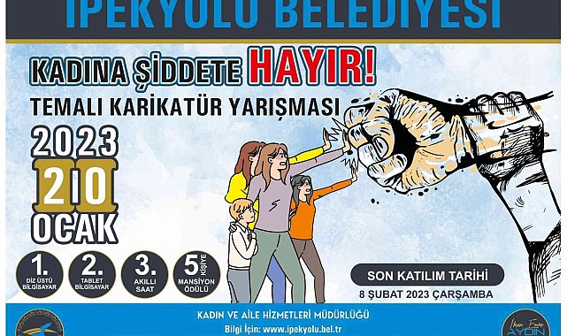 İpekyolu'nda "Kadına Şiddete Kayır" konulu karikatür yarışması