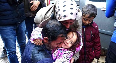 Kaçırılan çocuğun ailesine kavuşma anları