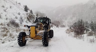 Kar yağışı nedeniyle 2 yerleşim yeri ulaşıma kapandı