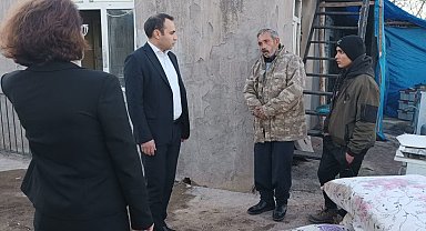 Kaymakam Partal yangın yerinde incelemelerde bulundu