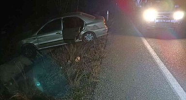 Kontrolden çıkan otomobil takla attı: 2 yaralı