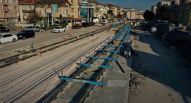 Kuruçeşme tramvayındaki kirişler tamamlandı, sıra raylara geldi