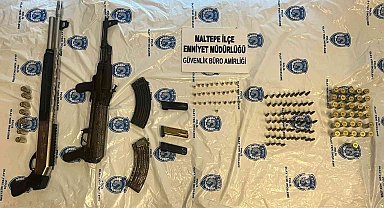 Maltepe'de ruhsatsız işletilen kafeden kaçak silah çıktı