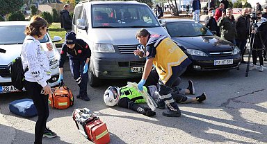 Motokurye kazası tatbikatı gerçeği aratmadı
