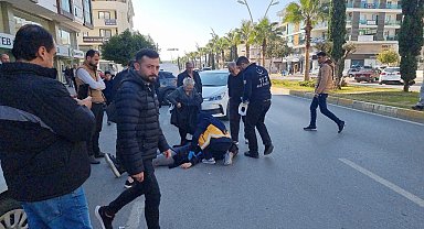 Motosiklet sürücüsü şerit ihlali sonucu hastanelik oldu