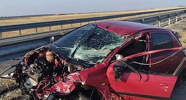 Nusaybin'de kontrolden çıkan otomobil kaza yaptı: 2 yaralı